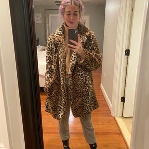 BCBGeneration leopard faux fur coat